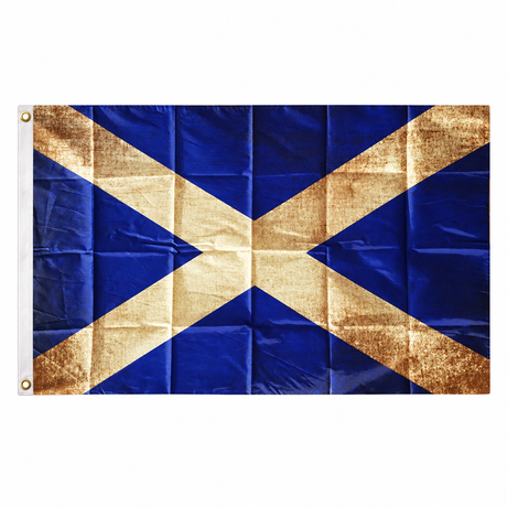 St Andrews Scotland grunge flag with distressed saltire on blue, 5ft x 3ft