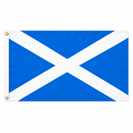St Andrews Scotland flag with white saltire on light blue, 5ft x 3ft