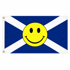 St Andrews Scotland flag with yellow smiley face, 5ft x 3ft