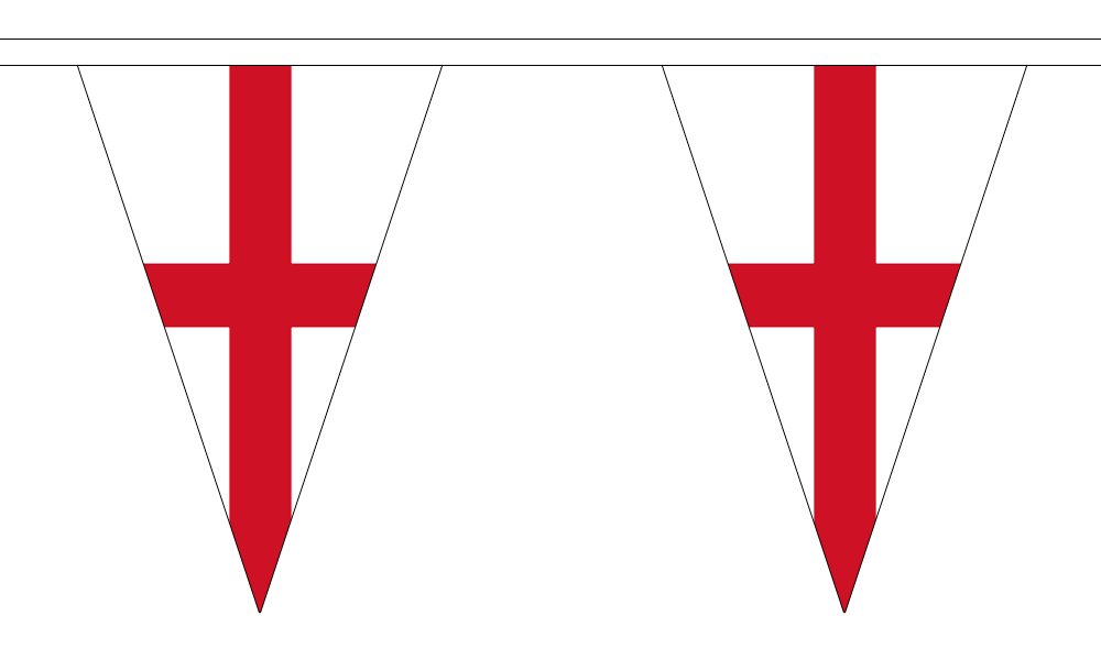 Flagmania St George (England) Triangle Bunting 20 metre bunting