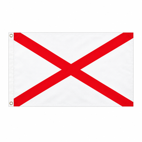 St Patrick's Cross flag with a red diagonal saltire on a white background