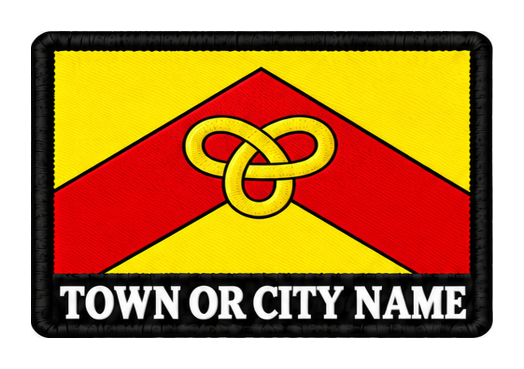 Staffordshire personalised county patch artwork preview, 90 x 60mm