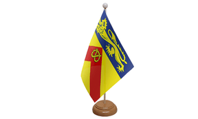 Flagmania Staffordshire Old (With Crest) wooden hand flags, 9x6 inch, pack of 12, no bases