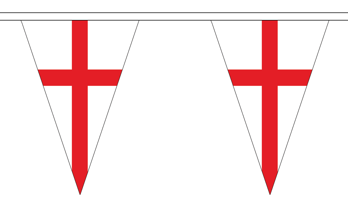 St George (England) Triangle 12 metre bunting by Flagmania
