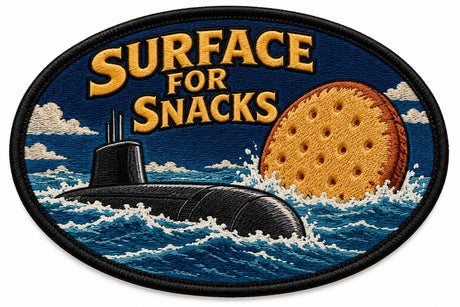 Surface For Snacks embroidered patch design preview - 110mm