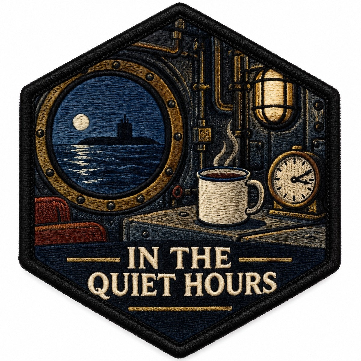 In The Quiet Hours embroidered patch design preview - 110mm