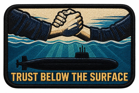 Trust Below The Surface embroidered patch design preview - 120mm