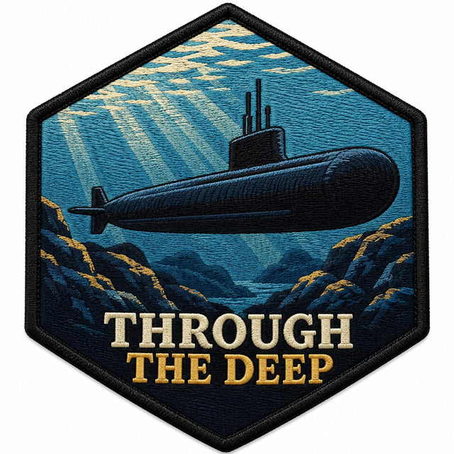 Through The Deep embroidered patch design preview - 110mm