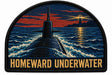 Homeward Underwater embroidered patch design preview - 110mm
