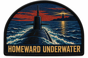 Homeward Underwater embroidered patch design preview - 110mm