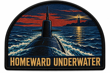 Homeward Underwater embroidered patch design preview - 110mm