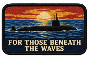 For Those Beneath The Waves embroidered patch design preview - 130mm