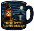 Their Watch Remembered Below embroidered patch design preview - 130mm