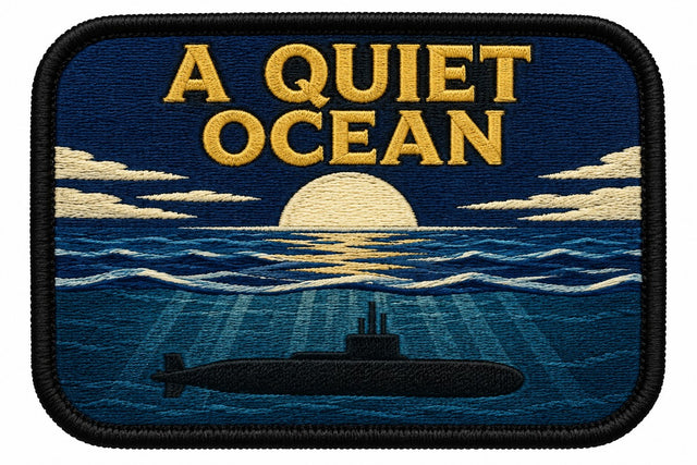 A Quiet Ocean embroidered patch design preview - 120mm