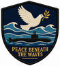 Peace Beneath The Waves embroidered patch design preview - 120mm