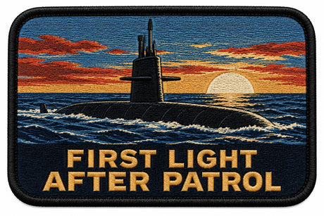 First Light After Patrol embroidered patch design preview - 130mm