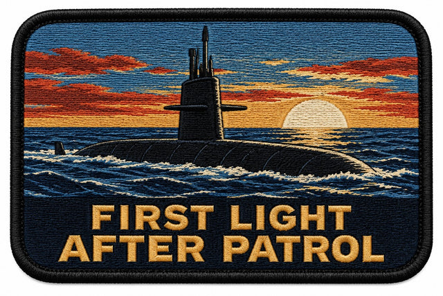 First Light After Patrol embroidered patch design preview - 130mm
