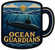 Ocean Guardians embroidered patch design preview - 130mm