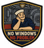 No Windows No Problem embroidered patch design preview - 120mm