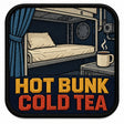 Hot Bunk Cold Tea embroidered patch design preview - 110mm