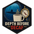 Depth Before Decaf embroidered patch design preview - 110mm
