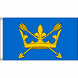 Suffolk new county flag with gold crown and crossed arrows on blue, 5ft x 3ft