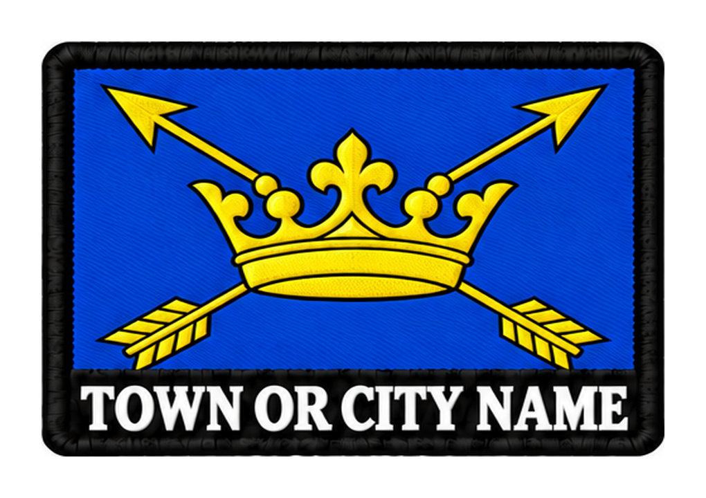 Suffolk personalised county patch artwork preview, 90 x 60mm