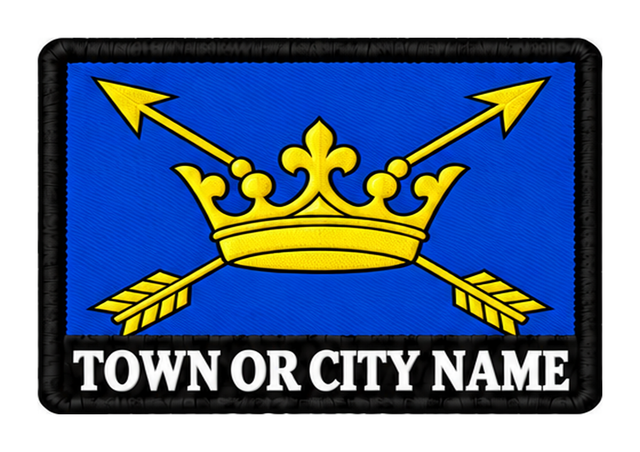 Suffolk personalised county patch artwork preview, 90 x 60mm
