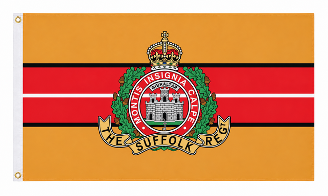 Suffolk Regiment flag with regimental badge, 5ft x 3ft