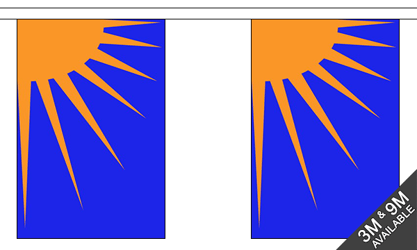 Flagmania Sunburst Bunting, 9 metre bunting