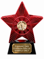 Red Superstar Well Done Resin Trophy 140 x 125mm (A1) with small Well Done centre