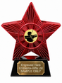 Red Superstar Archery Resin Trophy 140 x 125mm (A1) with small Archery centre
