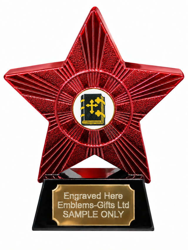 Red Superstar Bible Reading Resin Trophy 140 x 125mm (A1) with small Bible Reading centre
