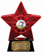 Red Superstar BMX Cycling Resin Trophy 140 x 125mm (A1) with small BMX Cycling centre
