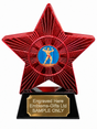 Red Superstar Bodybuilding Resin Trophy 140 x 125mm (A1) with small Bodybuilding centre