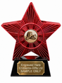 Red Superstar Boxing Gloves Classic Resin Trophy 140 x 125mm (A1) with small Boxing Gloves Classic centre