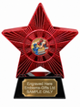 Red Superstar Boxing Match Resin Trophy 140 x 125mm (A1) with small Boxing Match centre