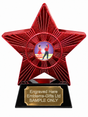 Red Superstar Ballroom Dancing Resin Trophy 140 x 125mm (A1) with small Ballroom Dancing centre