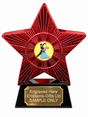 Red Superstar Ballroom Dancing Waltz Resin Trophy 140 x 125mm (A1) with small Ballroom Dancing Waltz centre