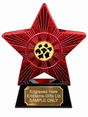 Red Superstar Dog Breeds Gold Resin Trophy 140 x 125mm (A1) with small Dog Breeds Gold centre