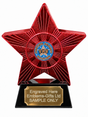 Red Superstar Fighting Against Bullying Resin Trophy 140 x 125mm (A1) with small Fighting Against Bullying centre