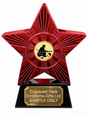 Red Superstar Angling Gold Resin Trophy 140 x 125mm (A1) with small Angling Gold centre