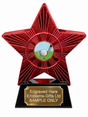 Red Superstar Golf Ball and Iron Resin Trophy 140 x 125mm (A1) with small Golf Ball and Iron centre