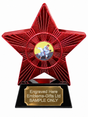 Red Superstar Judo Throw Classic Resin Trophy 140 x 125mm (A1) with small Judo Throw Classic centre