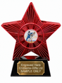 Red Superstar Judo Female Resin Trophy 140 x 125mm (A1) with small Judo Female centre