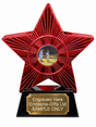 Red Superstar Lawn Bowls Players Resin Trophy 140 x 125mm (A1) with small Lawn Bowls Players centre