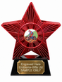 Red Superstar Motorcycle Trials Colour Resin Trophy 140 x 125mm (A1) with small Motorcycle Trials Colour centre