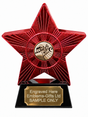 Red Superstar Music Notes Sepia Resin Trophy 140 x 125mm (A1) with small Music Notes Sepia centre