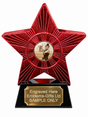 Red Superstar Netball Player Resin Trophy 140 x 125mm (A1) with small Netball Player centre