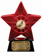 Red Superstar Racing Pigeon Resin Trophy 140 x 125mm (A1) with small Racing Pigeon centre